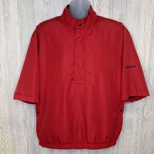 Dryjoys By Footjoy 1/2 Zip Rain Jacket Shirt Short Sleeves Men's Size Large Red